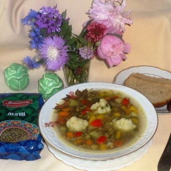 Рецепт овощного супа с машем и цветной капустой