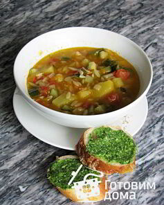 Овощной суп с песто