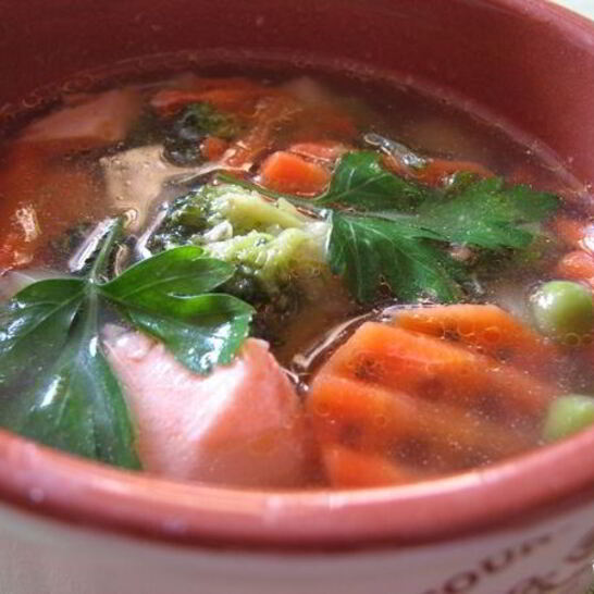 Рецепт овощного супа с рыбой