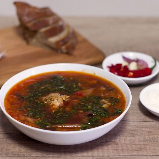 Рецепт овощного супа со свининой