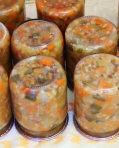 Рассольник на зиму с помидорами и огурцами