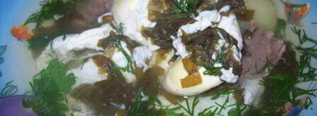 диетические щавелевые щи с яйцами пашот. Шаг 3