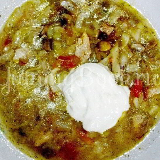 Рецепт куриных щей с грибами и лапшой