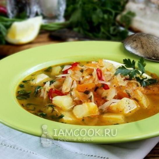 Рецепт постных щей из свежей капусты