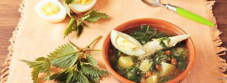 щи из крапивы с яйцом. Шаг 10