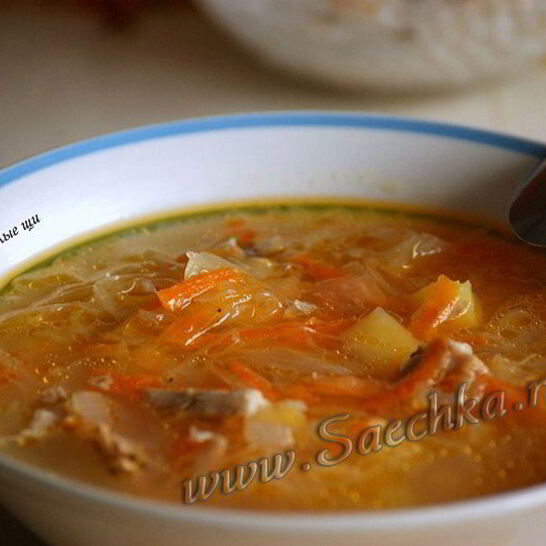 Рецепт щей из квашеной капусты томленые