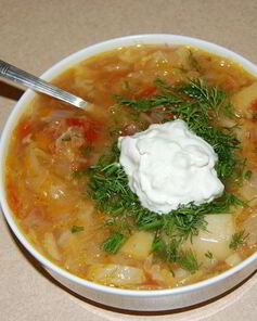 Щи из свежей капусты со свининой