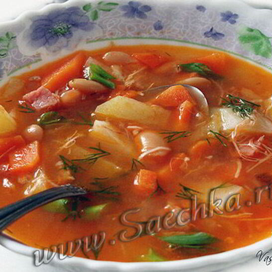 Рецепт супа фасолевого томатного в скороварке