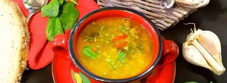 суп из чечевицы с мясным фаршем и шпинатом. Шаг 9