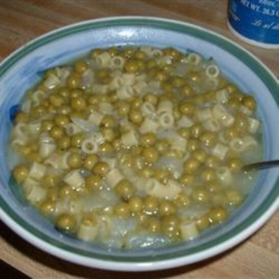 Рецепт супа из консервированного зеленого горошка с макаронами