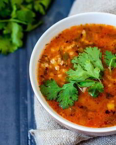 Суп Харчо с айвой и фасолью