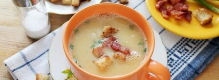 гороховый суп-пюре с варено-копченой грудинкой. Шаг 15