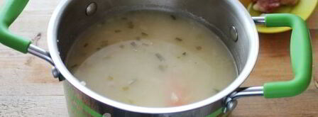 гороховый суп-пюре с варено-копченой грудинкой. Шаг 12