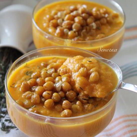 Рецепт морковного супа-пюре с хрустящим нутом