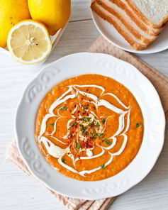 Суп-пюре из красной чечевицы