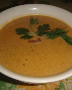 Суп-пюре из тыквы и морепродуктов