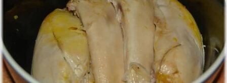 суп-пюре из тыквы с курицей и зеленым горошком. Шаг 12