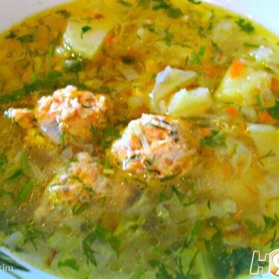 Рецепт супа с молодой капустой и куриными тефтельками