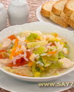 Суп с савойской капустой и рисом