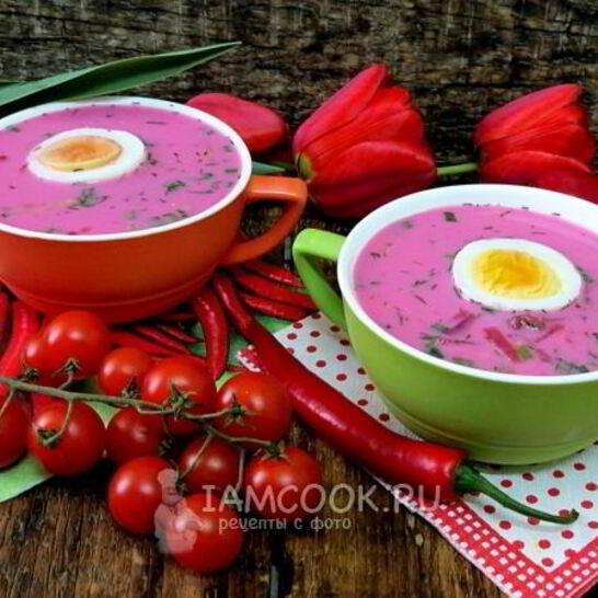Рецепт холодного свекольника с редисом