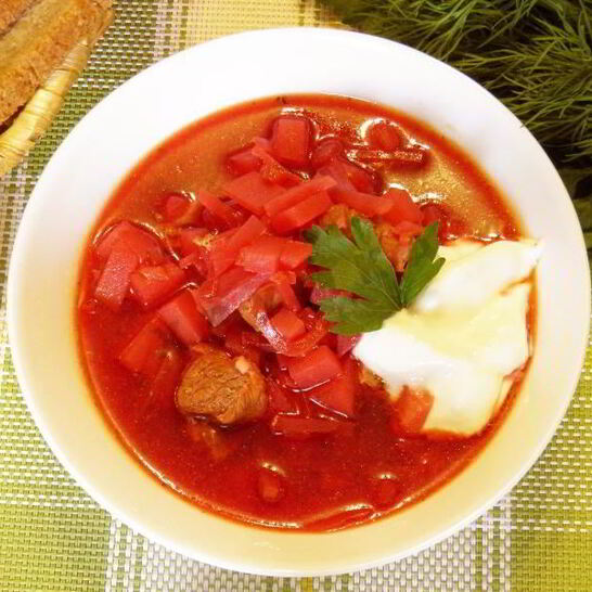 Рецепт классического горячего свекольника с мясом