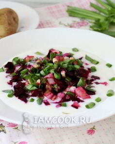 Классический холодный свекольник на кефире