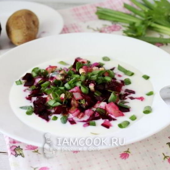 Рецепт классического холодного свекольника на кефире