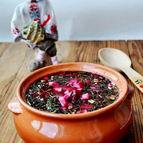 Рецепт свекольника холодного, с ветчиной