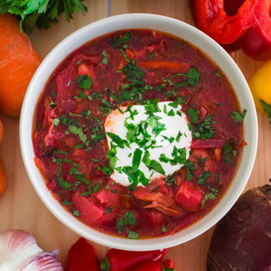 Рецепт свекольника на бульоне с грудинкой