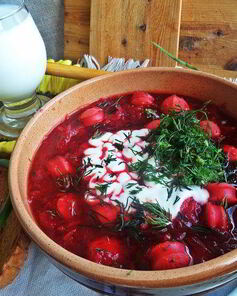 Свекольник с сосисками