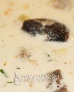 Сливочно-сырный суп с грибами