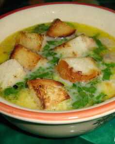 Сырный суп по-французски с крутонами