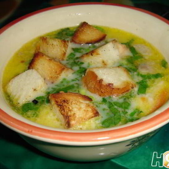 Рецепт сырного супа по-французски с крутонами