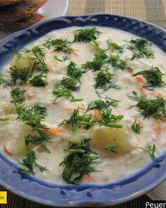 Сырный суп пюре с курицей