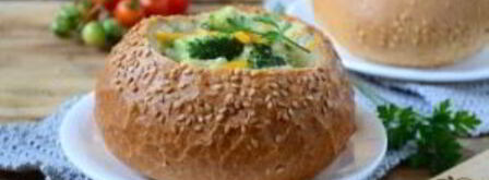 сырный суп с брокколи в булочках. Шаг 11