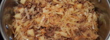 сырный суп с капустой и фаршем. Шаг 7