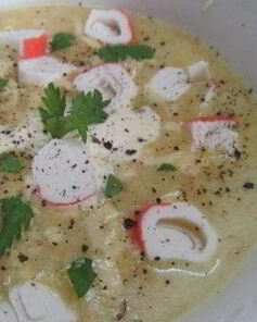 Сырный суп с крабовыми палочками