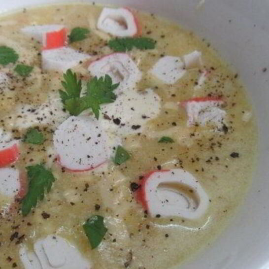 Рецепт сырного супа с крабовыми палочками