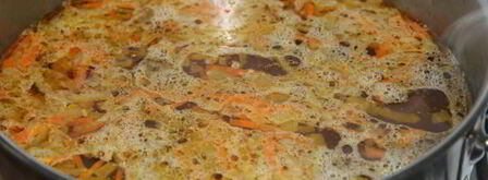 сырный суп с куриными сердечками. Шаг 4