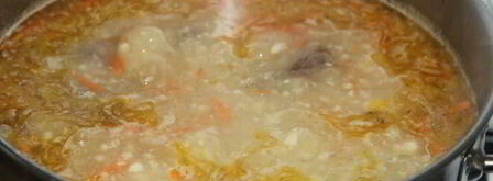 сырный суп с куриными сердечками. Шаг 5