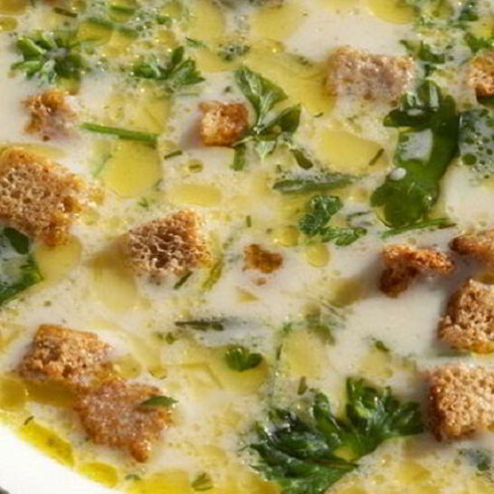 Рецепт сырного супа с сухариками