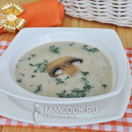 Рецепт сырного супа жульен с грибами