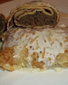 Блинчики, фаршированные печеночной начинкой