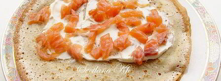 блинчики с копченой семгой и творожным сыром. Шаг 7