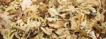 блины с курицей, грибами и сыром. Шаг 5