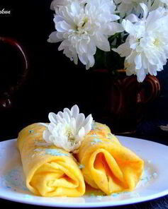 Лимонные блины с кокосово-лимонным кремом