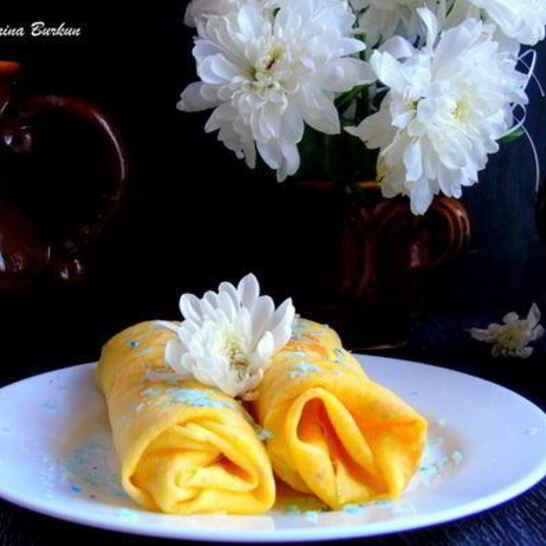 Рецепт лимонных блинов с кокосово-лимонным кремом