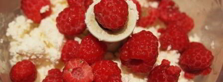 заварные блинчики с творогом и малиной. Шаг 8