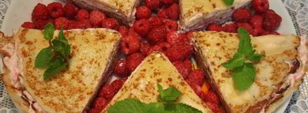 заварные блинчики с творогом и малиной. Шаг 11