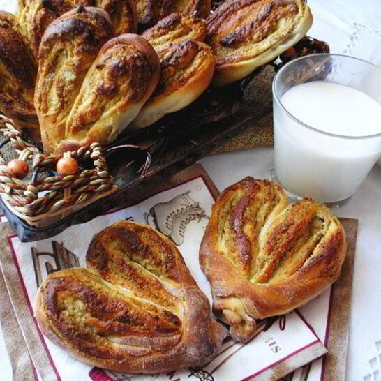 Рецепт булочек ореховых сердца